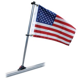Taylor Made Pontoon 24" Flag Pole Mount  and  12" x 18" US Flag Boat Outfitting | Accessories 40011357205